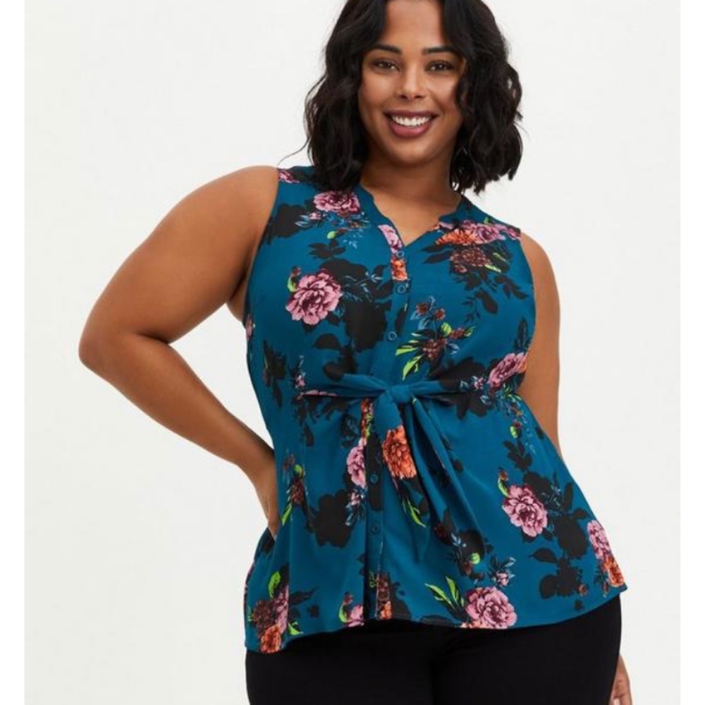 Torrid teal peplum top size 00